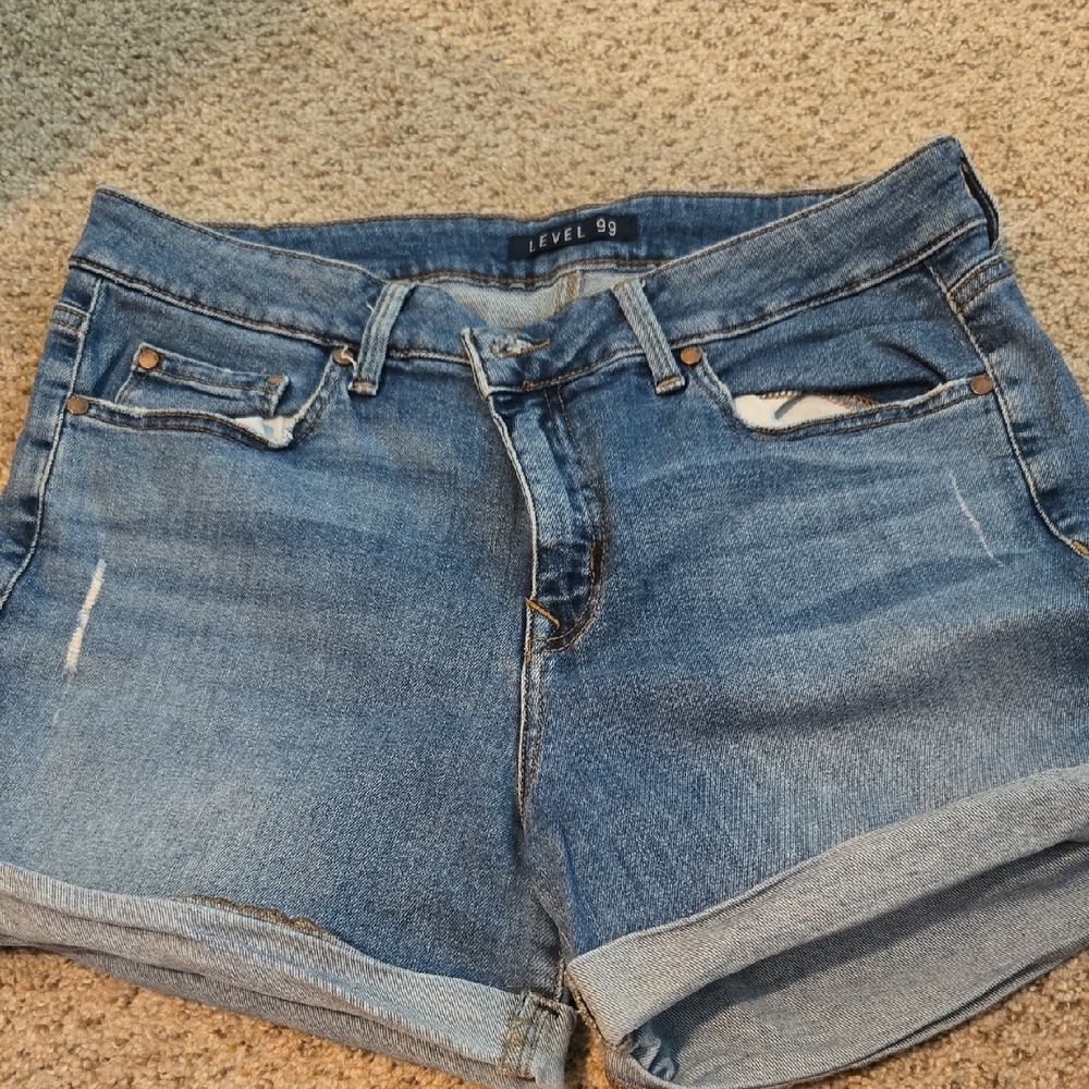 Level 99 Women's Blue Denim Jean Shorts